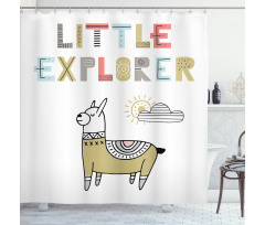 Colorful Llama Explorer Shower Curtain