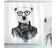 Sketch Bear Shower Curtain