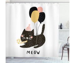 Party Pet with Balloons Shower Curtain