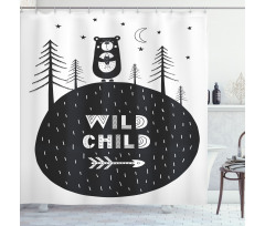 Wild Child and Bear Shower Curtain