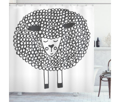 Doodle Sheep Shower Curtain