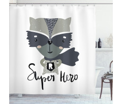 Super Hero Raccoon Shower Curtain