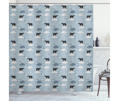 Polar Bear Stars Shower Curtain