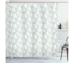 Mythical Horse Horns Shower Curtain