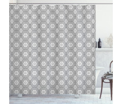Greyscale Abstract Forms Art Shower Curtain