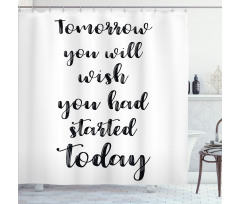 Cursive Words Shower Curtain