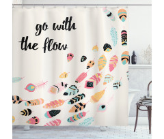 Go with the Flow Words Shower Curtain