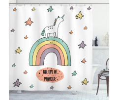Rainbow Colorful Stars Shower Curtain