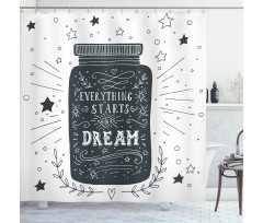 Saying on Jar with Stars Shower Curtain