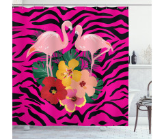 Exotic Flamingo Boho Shower Curtain