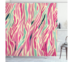 Funky Pastel Stripes Shower Curtain