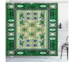 Oriental Shapes Pattern Shower Curtain