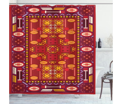 Shapes in Warm Colors Shower Curtain