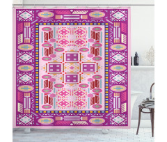 Traditional Afghan Motif Shower Curtain