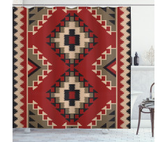 Afghan Style Motifs Shower Curtain