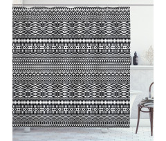 Tribal Shapes Pattern Shower Curtain