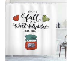 Sketch Style Jam in a Jar Shower Curtain