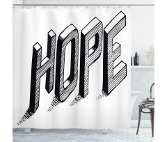 Sketch Letters with Lines Shower Curtain