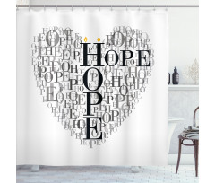 Heart Shaped Hope Word Shower Curtain