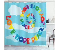 Love Hope Peace Joy Words Shower Curtain