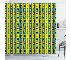 Geometric Kenya Shower Curtain