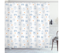 Classic Clogs Bicycles Shower Curtain
