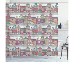 Amsterdam Sketch Houses Shower Curtain