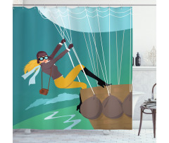 Vintage Explorer Woman Shower Curtain