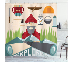 Hiking and Climbing Shower Curtain