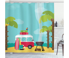 Caravan Camping Beach Shower Curtain