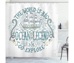 Vintage Nautical Design Shower Curtain