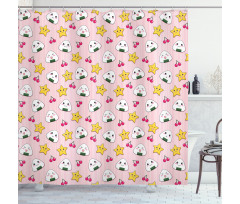 Japan Funny Food Pattern Shower Curtain