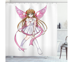 Cartoon Pixie Fairy Angel Shower Curtain