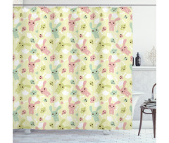 Bunnies Clouds and Bones Shower Curtain