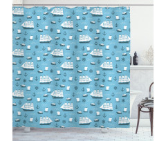 Ships Boats and Helms Shower Curtain