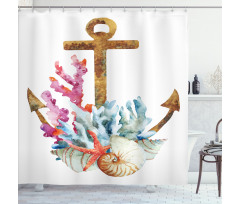 Watercolor Starfish Shower Curtain