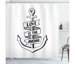 Hand Drawn Words Heart Shower Curtain