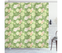 Pastel Abstract Blossoms Shower Curtain