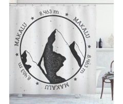 Greyscale Mountain Design Shower Curtain