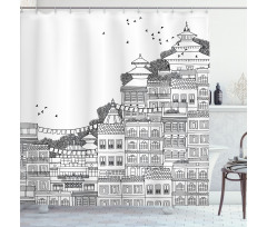 Doodle Style Kathmandu Shower Curtain