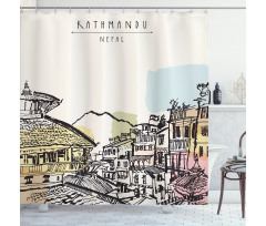 Building of Durbar Square Shower Curtain