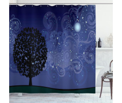 Tree Silhouette Shower Curtain