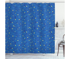 Abstract Galaxy Shower Curtain