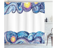 Watercolor Wave Shower Curtain