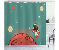 Doodle Cosmonaut Shower Curtain