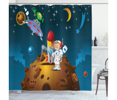 Human Alien Friends Shower Curtain