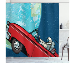 Cosmonaut in a Car Shower Curtain