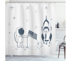 US Astronaut New Planet Shower Curtain