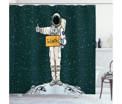 Hitchhiking Astronaut Shower Curtain