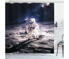 Astronaut on the Moon Shower Curtain